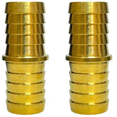 Imagem de CX WONDERLAND 2 peças de mangueira de latão, encaixe de farpa, emenda de metais, 3/10.2 cm União de mangueira de farpa de combustível gás água ar acoplador farpado Euqal adaptador de união redonda