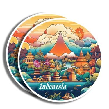 Imagem de Adesivos da Indonésia - Decalque de 12,7 cm - Marcos famosos - para bagagem, laptop, garrafa de água, carro, álbum de recortes - Lembrança da Indonésia - Mais de 130 opções para escolher - Impresso em