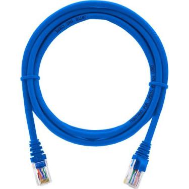 Imagem de Cabo De Rede 2,5 Metros Patch Cord Cat5e UTP 100% Cobre Azul - CABOS P