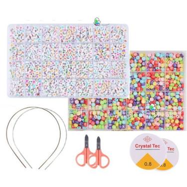 Imagem de Kit 2200 Missangas Completas Coloridas Letras Pulseira Colar - Armarin