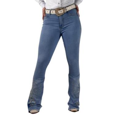 Imagem de Calça Jeans Feminina Delavê Nossa Senhora Aparecida Moda Country Texas