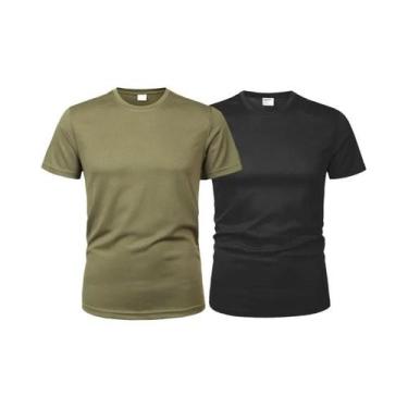 Imagem de Camiseta Tática Masculina de Secagem Rápida - Manga Curta, Gola Redond