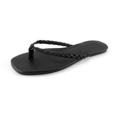 Imagem de Sandália Chinela Feminina Rasteirinha Laço Moda Verão Bico Redondo Dia