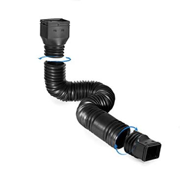 Imagem de Extensor de calha, extensão de calha de chuva, extensor de drenagem, conector de calha de drenagem de água da chuva, extensor universal de drenagem, conector de drenagem 53 a 152 cm (preto)