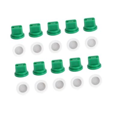 Imagem de Generic Bocais de ponta de spray de ventilador de 10x de 10x 110 ° com filtragem o Rings Bicos do pulverizador agrícola para o jardim, Verde