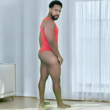 Imagem de Body Masculino Fio Dental Média Compressão - Carolina Wuyk, Vermelho, 