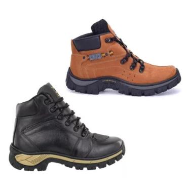 Imagem de Tenis Bota Masculina Couro Adventure Kit 2 Pares Coturno - ketter boot