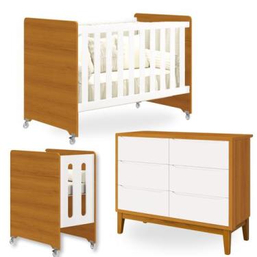 Imagem de Quarto Bebê Berço Evolution 4 em 1 + Cômoda 6 Gavetas - Reller Móveis 