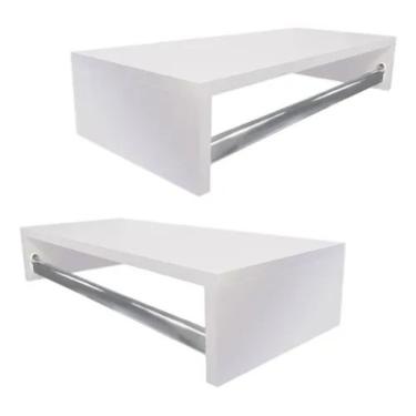 Imagem de Cabideiros De Parede Arara Porta Roupas Quarto Closet Kit 2 Peças - LO