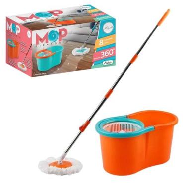 Imagem de Mop Giratório Com Balde 8L E Esfregão 360 - Art house, Laranja