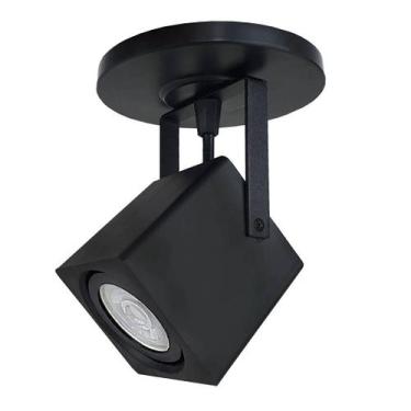 Imagem de Spot Sobrepor Quadrado Direcionável GU10 C/ Canopla Preto - Megalux , 