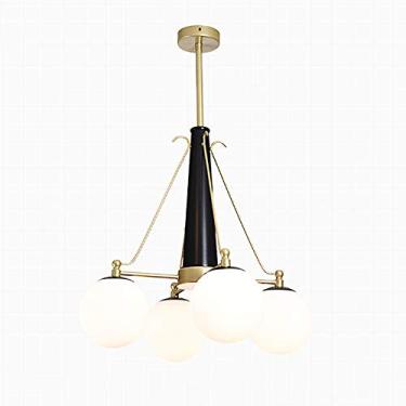 Imagem de Moderno GZRD -Luzes dourado metal Sputnik candeeiro suspenso ajustável cromado durante a luz esférica vidro Plafon LED teto para cozinha sala de jantar da ilha bar - preto e dourado 4 cabeças