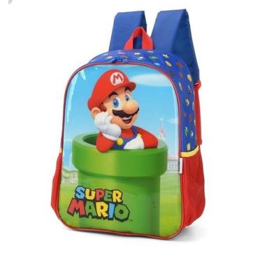 Imagem de Mochila Escolar Super Mario Azul - Luxcel