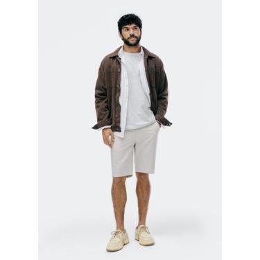 Imagem de Bermuda Masculina Em Sarja Chino - Hering, 040, Cinza claro