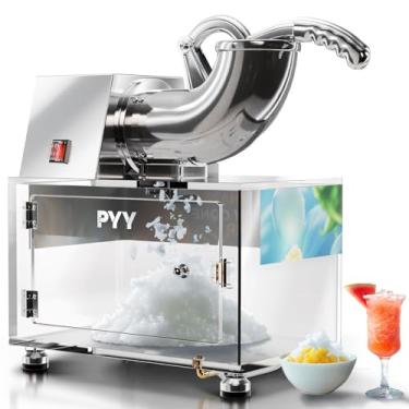 Imagem de PYY Máquina De Raspadinha - Triturador De Gelo Comercial, Máquina Elétrica Para Raspar Raspas De Raspadinha, Motor Totalmente Em Cobre De 440 Lb/H E 1400 Rpm, Corpo Inteiro Em Aço Inoxidável, Lâmin