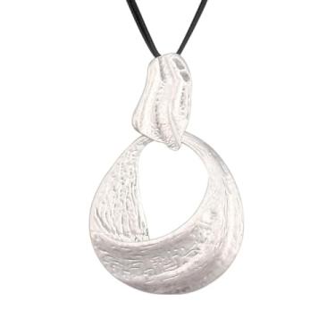 Imagem de Jeilwiy Colar feminino boho estilo hippie, grosso, longo, de couro, gargantilha preta, boêmio, Couro sintético, Sem Pedra Preciosa