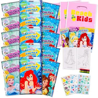 Imagem de Conjunto de 15 pacotes de brincadeira de princesa, lembrancinhas de festa divertidas, adesivos de giz de cera para colorir livros