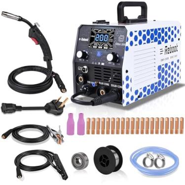 Imagem de Reboot Soldador MIG 200Amp 120V 240V 5 em 1 máquina de solda, multiprocesso para núcleo de fluxo sem gás MIG soldador/Gas MIG/Lift TIG/Stick/Spot Welding com Synergy Dual Voltage Grande LED Display