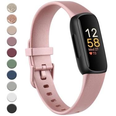 Imagem de Meliya Pulseiras esportivas de substituição para Fitbit Inspire 3 para mulheres e homens, de silicone macio, compatível com Fitbit Inspire 3 Fitness Tracker (rosa dourado)
