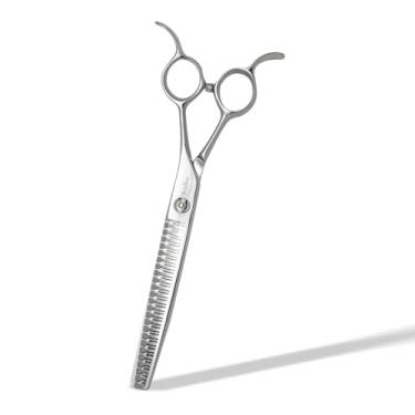 Imagem de SnipStar 7 polegadas Profissional Pet Curva Chunker Tesoura ATS-314 Aço 24 dentes finar tesouras para cuidados de cães, taxa de diluição 70%