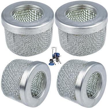 Imagem de HHLZDHH (Pacote Com 4) 181072 181-072 Filtro De Tela Entrada Bomba Substituição Para Graco 695 750 795 1000 1095 1500 1595 3900 5900 Mangueira Sucção Pulverizador Tinta Sem Ar Rosca Npt 1" Em Aço In