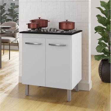 Imagem de Balcão para Cooktop Jade 4 Bocas 70cm 2 Portas 1 Prateleira - Branco Móblis 