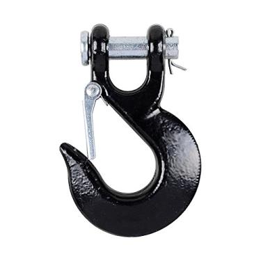 Imagem de amopacorp Reboque Recuperação Heavy Duty Half-Link Clevis Trava de Segurança Gancho de Guincho Giratório Acessórios de Caminhão Off Road (máx. 16 kg - Preto)