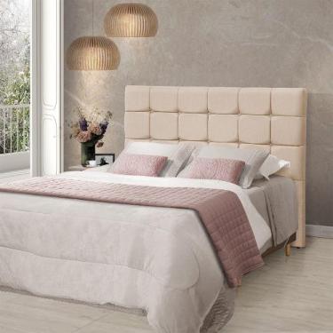 Imagem de Cabeceira Cama Casal Estofada 1,40 - Maia Linho Cru - VILLA CASA DECOR