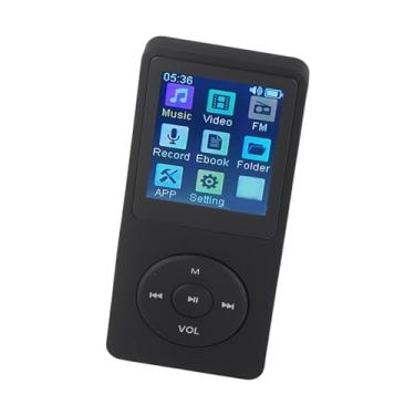 Imagem de Dioche Jogador MP4 Ultra Thin Portable Com LCD de 1,8 Polegada para Estudantes Pretos | Suporta um Pequeno Cartão de Memória | Digital Music Player Com 32G Compatibilidade (Preto)