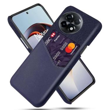 Imagem de Capa para Oneplus 11R,Tela e tampa de couro PU,Antideslizante,360°cobertura completa à prova de choque com 1 slot de cartão atrás,Prevenção de queda-Blue