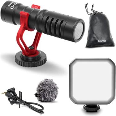 Imagem de Movo Kit De Vídeo Para Criador Conteúdo Com Microfone Condensador Shotgun Vxr10 E Mini Luz Led - Compacto Câmeras Smartphones