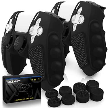 Imagem de SIKEMAY Anti-Slip PS5 Controller Skin, Soft Thicken Non-Slip Studded Silicone Gel Grip Protective Cover Case for PlayStation 5 Controller Grip, 2 Pack with 8 x Thumb Grip Caps