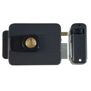 Imagem de Fechadura Elétrica Dupla de Sobrepor Cilindro Fixo 12V Portão Porta Meel Morelle (Cilindro 30mm)