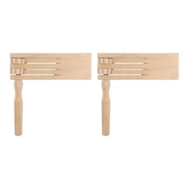 Imagem de Kokiya 2x Instrumentos Musicais de Catraca de Fileira Dupla, Brinquedos de Mesa de Som de Madeira para Meninas