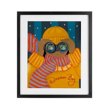 Imagem de Stupell Industries Dream Big with Binoculars Black Framed Print Under Glass design por Lori Mosley, 40,6 x 33,5 cm