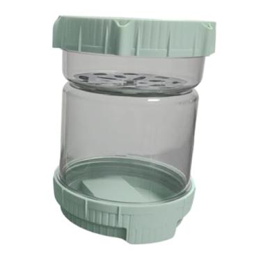 Imagem de IEUDNS Pote para picles com filtro, recipiente para kimchi, separador de, suporte para picles, pote de ampulheta para azeitonas, cebolas e frutas Gerkin, Verde