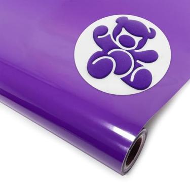 Imagem de DUEUIOE Transferência de calor de vinil puff roxo profundo 30,5 cm x 1,8 m, puff Htv para camisetas moletons chapéus textura 3D Puff Vinyl, ideal para projetos de artesanato HTV, vinil de