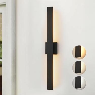 Imagem de JOKAONOTL Luzes de parede externas de LED modernas pretas atualizadas de 86.4 cm 3000K 4000K 5000K 5000K luminária externa regulável para casa, garagem, porta da frente