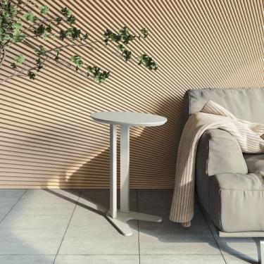 Imagem de Mesa de Canto Oval 100% Mdf - Off White - Dalla Costa, Moderno, Bege