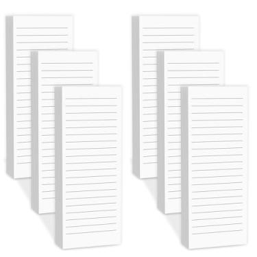 Imagem de Blocos de notas magnéticos para geladeira com ímã completo na parte de trás, 180 folhas de bloco de notas de geladeira com forro branco, 30 folhas por bloco para lista de compras, escritório, casa