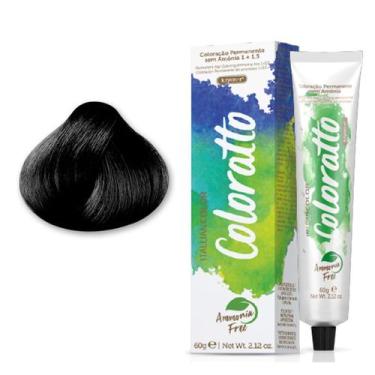 Imagem de Coloração Sem Amônia Coloratto Itallian Profissional 60g COR:1.0 Preto