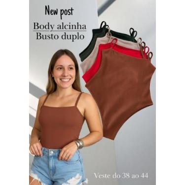 Imagem de Body Básico Alcinha Alça Fina Suplex Forro Duplo Lisa Básica - ds, Mar