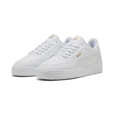 Imagem de PUMA Tênis unissex adulto de cano baixo, Puma Branco PUMA branco PUMA dourado, 8.5 Women/7 Men