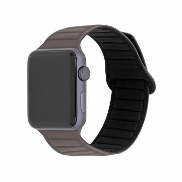 Imagem de Pulseira de Silicone Magnética para Apple Watch 42-45mm Marrom, Originais iPlace
