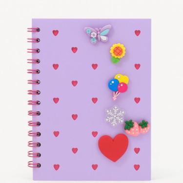 Imagem de Caderno Pequeno A5 Pautado Silicone Picky Holic Charm 80 Folhas Com 6 