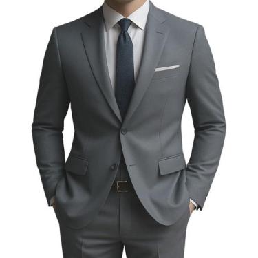 Imagem de Terno Italiano Slim Blazer Todas As Cor  Imperdível - Fressart, Cinza,