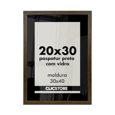 Imagem de Moldura Paspatur Preto Quadro 20x30 Vidro Porta Retrato Foto Luxo Fotografia Parede Madeira Cabeceira Quarto Sala Decor