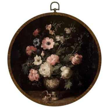 Imagem de KLYTINK Pato selvagem vintage redondo decoração de parede emoldurada 25,4 x 25,4 cm, arte de parede de pássaros escuros, decoração de parede estética para decoração de porta de quarto, sala de estar