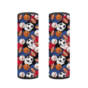 Imagem de Suohuicp Protetor de segurança para carro infantil capa de cinto de segurança almofada almofada crianças correias acessório oceano dinossauro panda tartaruga sereia (bolas esportivas bonanza)