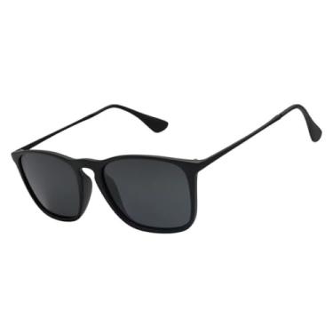 Imagem de Óculos de Sol Quadrado Premium Clássico Vintage Retrô Oldstyle UV400 Masculino Feminino Unisex - Modelo Madrid - Cacife Brand (Preto Fosco)